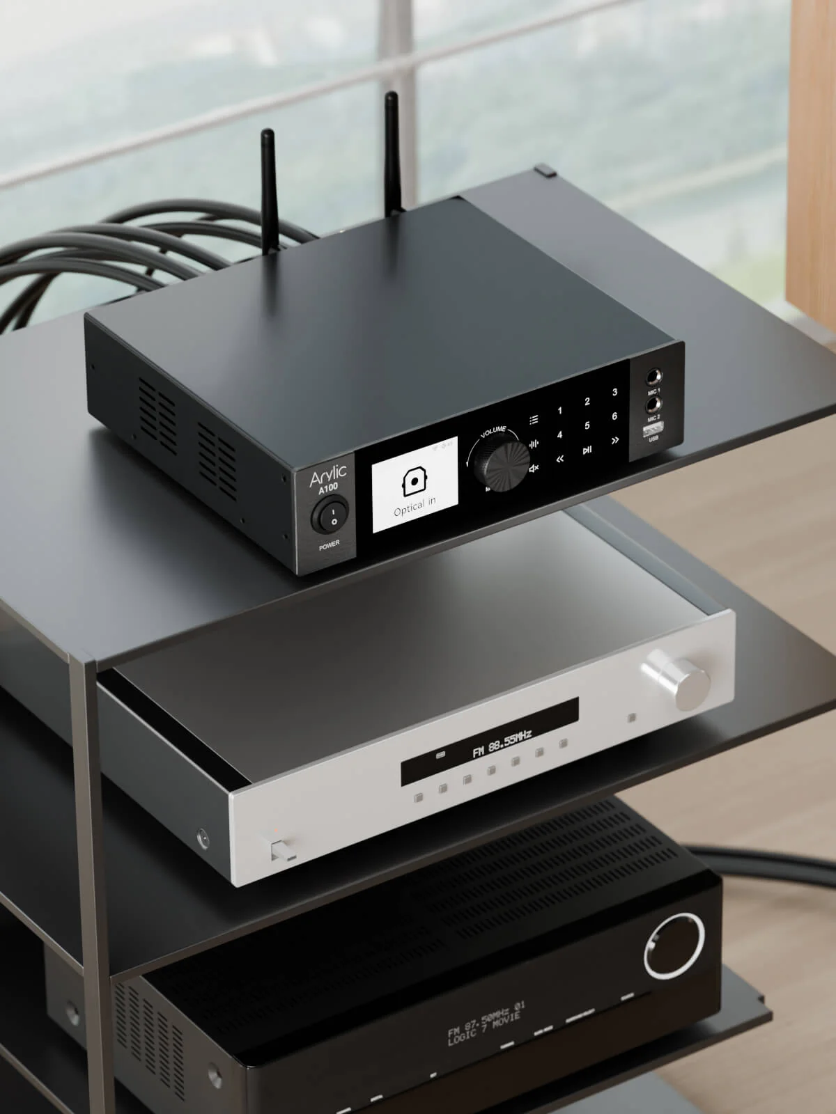 a100 100w x 2 power amplifier with fm 10