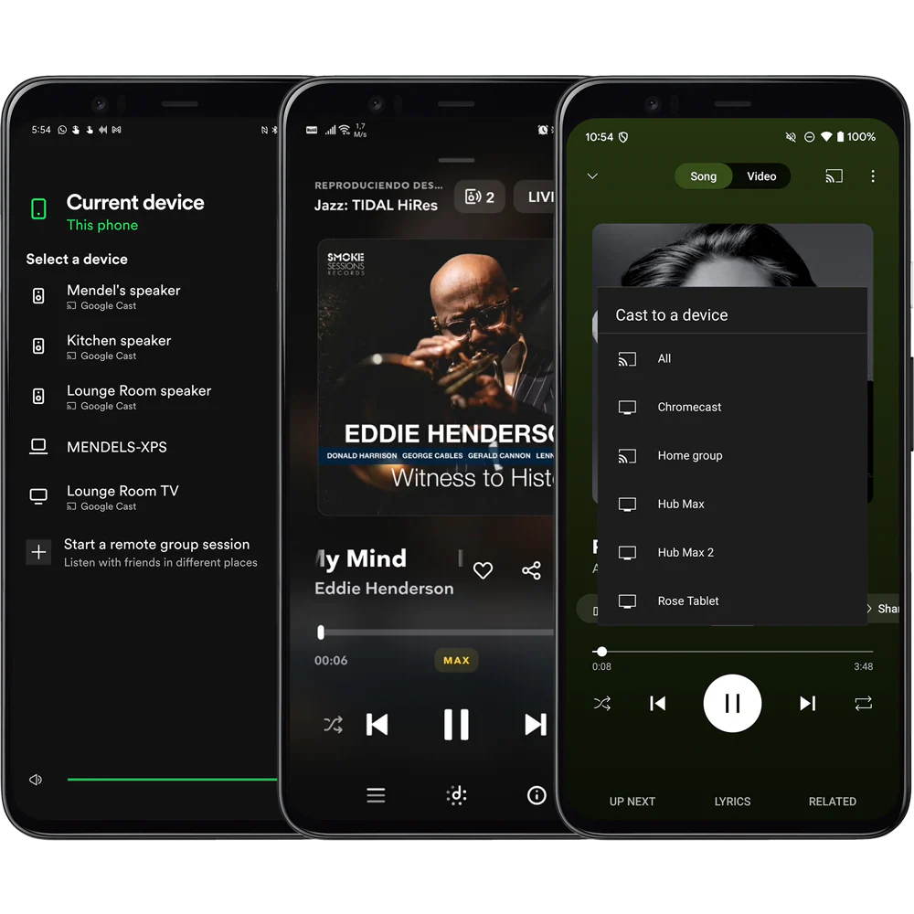 Detalle del Arylic LP10 y logo de Google Cast