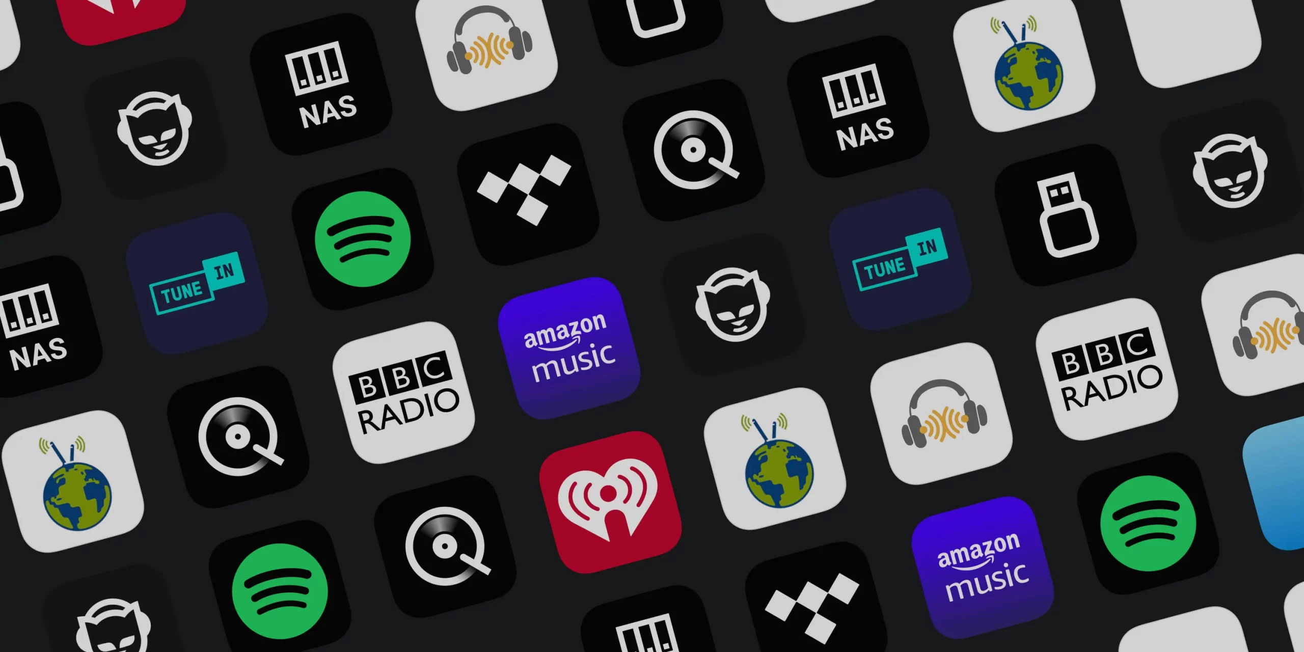 Aplicación Arylic S10+ mostrando servicios de streaming