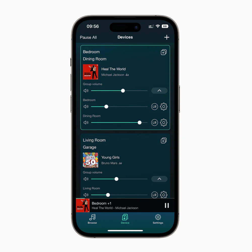 Control multizona en la aplicación 4Stream de Arylic