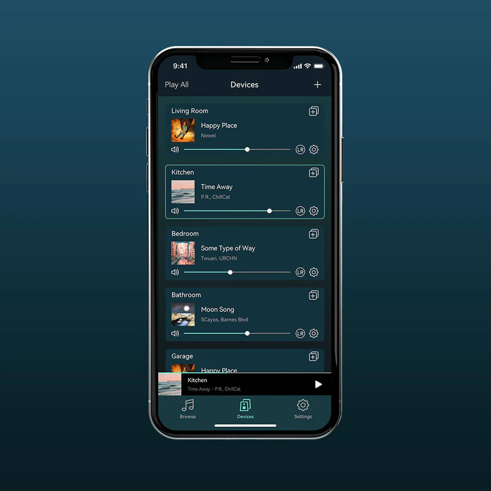 Pantalla de la aplicación 4STREAM mostrando control total